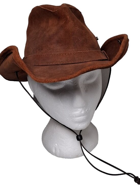 Minnetonka Other - Minnetonka The Aussie Hat Small Brown Leather Outback Snap Boho Western Ranch